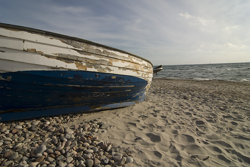 Strandad båt